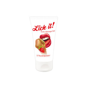 Lubrifiant et gel de massage végétalien comestible goût fraise 50ml 